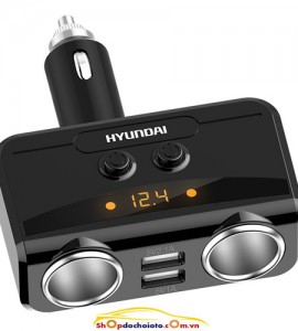 Tẩu sạc Hyundai xịn 2 USB 2 Tẩu